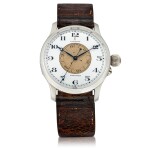 Retailed by Wittnauer: Oversized silver pilot’s wristwatch with enamel dial and original strap made for the Japanese Airforce Circa 1935 | 浪琴|零售商為Wittnauer:特大型銀製飛行員腕錶配琺瑯錶盤及原廠錶帶,為日本空軍而製,年份約1935
