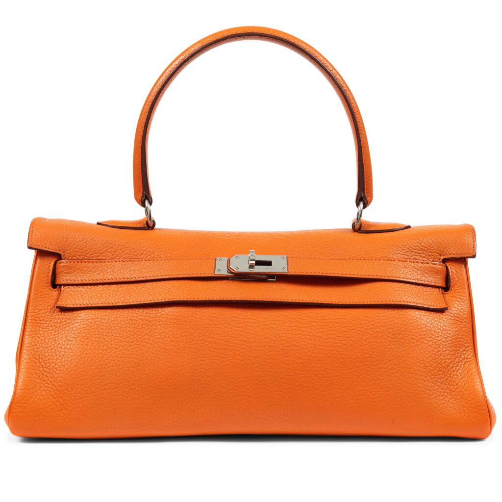View full screen - View 1 of Lot 389. Orange H Clémence JPG Shoulder Kelly 42 Palladium Hardware, 2009.