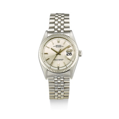 View full screen - View 1 of Lot 8133. ROLEX | DATEJUST, REFERENCE 1601 A STAINLESS STEEL WRISTWATCH WITH DATE AND BRACELET, CIRCA 1975.