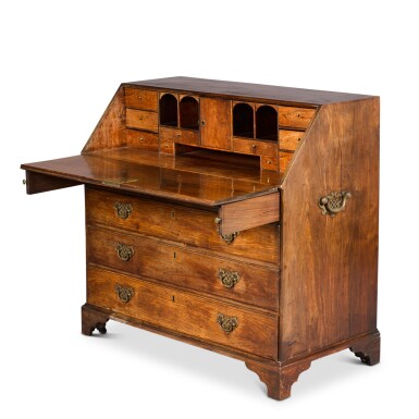 View full screen - View 1 of Lot 19. A Chinese Export brass mounted solid hongmu and hardwood bureau, third quarter 18th century.