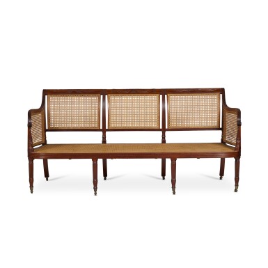 View full screen - View 1 of Lot 1116. Classical Carved Mahogany Scrolled-Back Sofa.