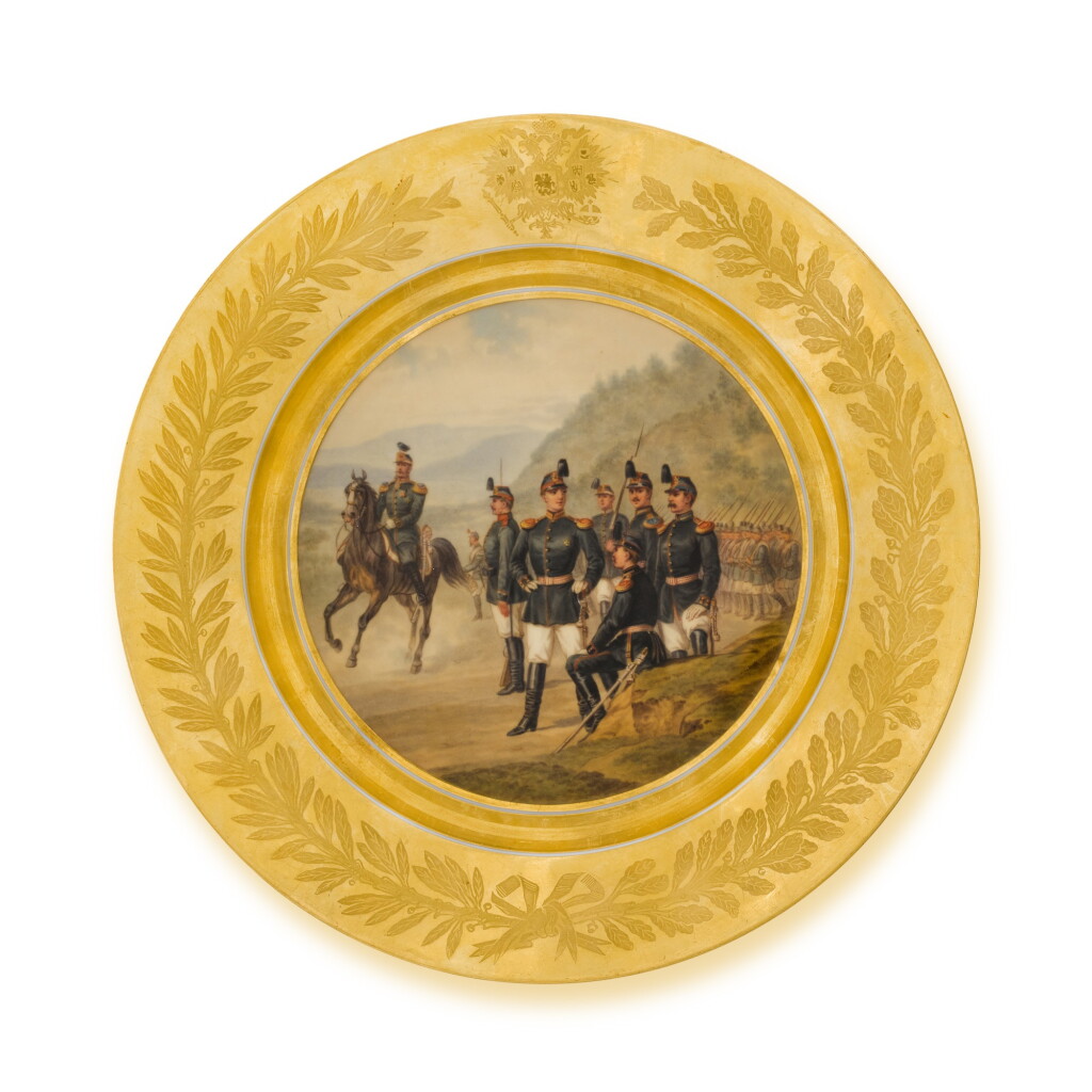 View full screen - View 1 of Lot 214. The 19th Infantry Division: a military porcelain plate, Imperial Porcelain Factory, St Petersburg, period of Alexander III, 1886.