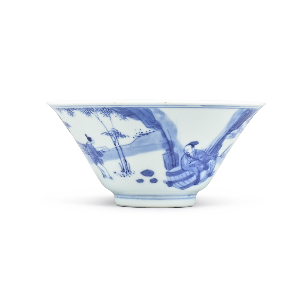 View full screen - View 1 of Lot 140. A blue and white 'figural' cup, Qing dynasty, Kangxi period .