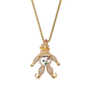 View full screen - View 1 of Lot 663. 'Happy Diamonds' Diamond and Gem Set Pendent Necklace | 蕭邦 | 'Happy Diamonds' 鑽石 配 寶石 項鏈.
