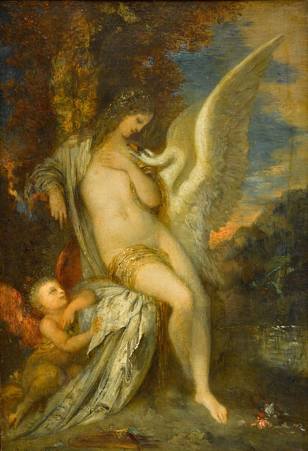 View full screen - View 1 of Lot 50. GUSTAVE MOREAU | LÉDA, LE CYGNE, ET L'AMOUR.