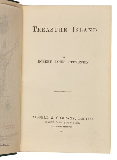 View full screen - View 1 of Lot 134. Stevenson, Treasure Island, 1883.