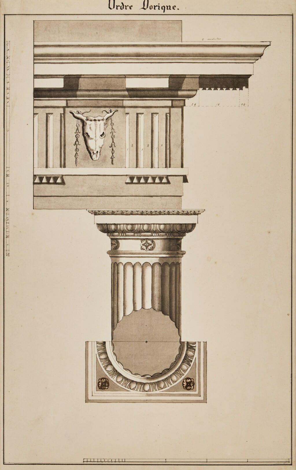 View full screen - View 1 of Lot 263. Five Architectural Design Drawings of Greek Columns.