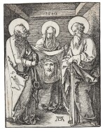 ALBRECHT DÜRER | ST. VERONICA BETWEEN ST. PETER AND ST. PAUL; AND CHRIST IN EMMAUS (B. 38, 48; M., HOLL. 147, 157)