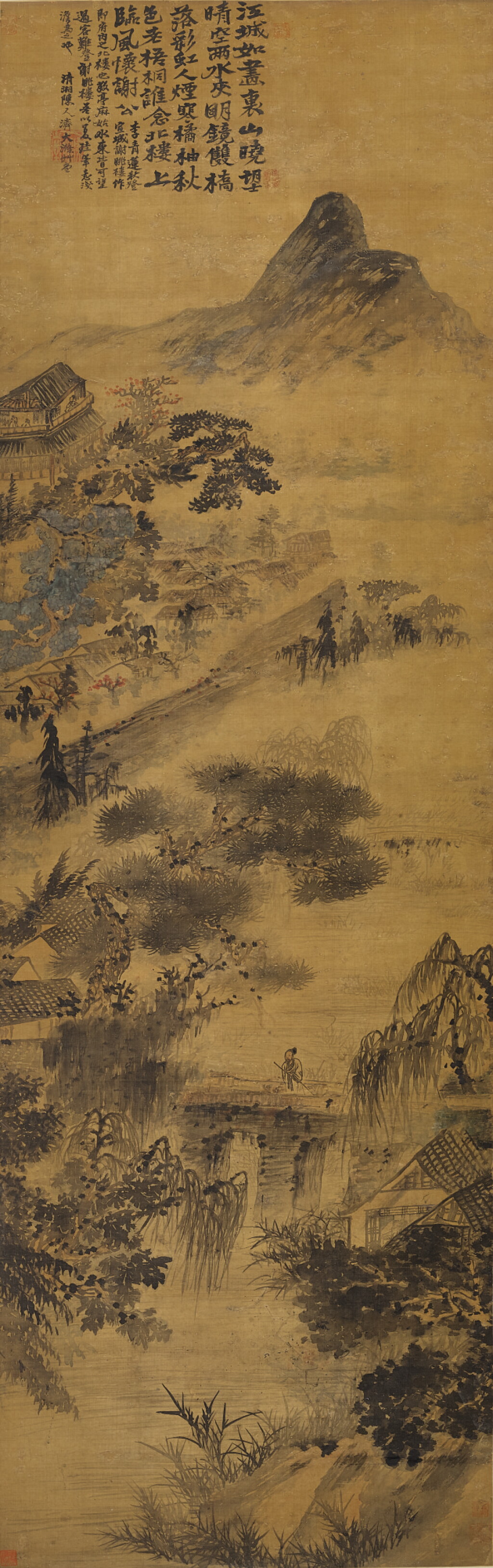 View full screen - View 1 of Lot 2542. SHITAO 1642-1707 石濤 | SCHOLAR GAZING FAR INTO THE LANDSCAPE 李白詩意圖.