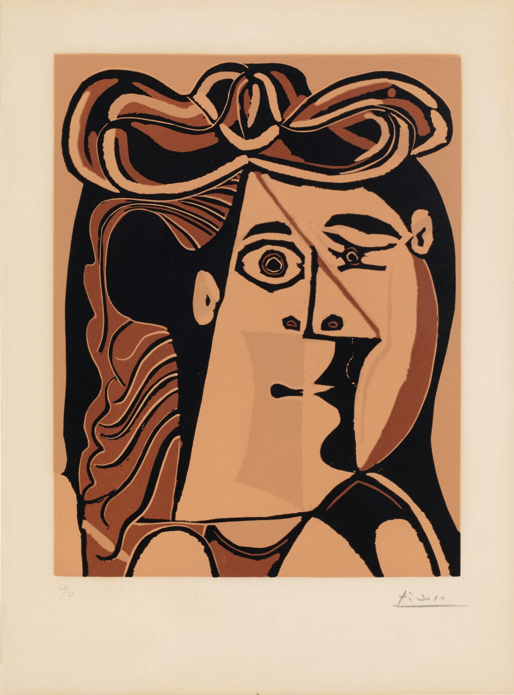 View full screen - View 1 of Lot 837. Tête de femme au chapeau (Bloch 1070; Baer 1299).