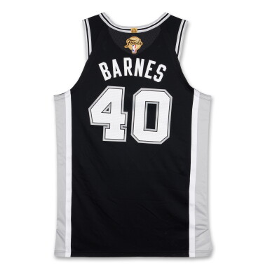 View full screen - View 1 of Lot 17. Harrison Barnes San Antonio Spurs 2026 NBA Finals Game Issued Icon Edition Jersey | Game 3 | Matched to Game 3 Locker Room Image .