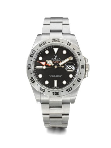 View full screen - View 1 of Lot 138. ROLEX | REF 216570 EXPLORER II, A STAINLESS STEEL AUTOMATIC WRISTWATCH WITH 24-HOUR INDICATION DATE AND BRACELET CIRCA 2010.