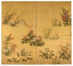 RIMPA SCHOOL EDO PERIOD, 17TH-18TH CENTURY | GRASSES AND FLOWERS