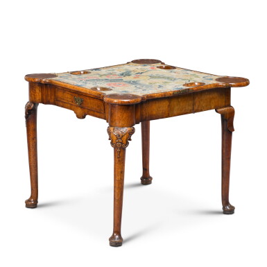 View full screen - View 1 of Lot 26. A George I walnut 'concertina-action' card table, circa 1725.
