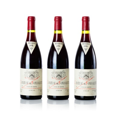 View full screen - View 1 of Lot 263. Château de Fonsalette, Syrah 1991 (3 BT).