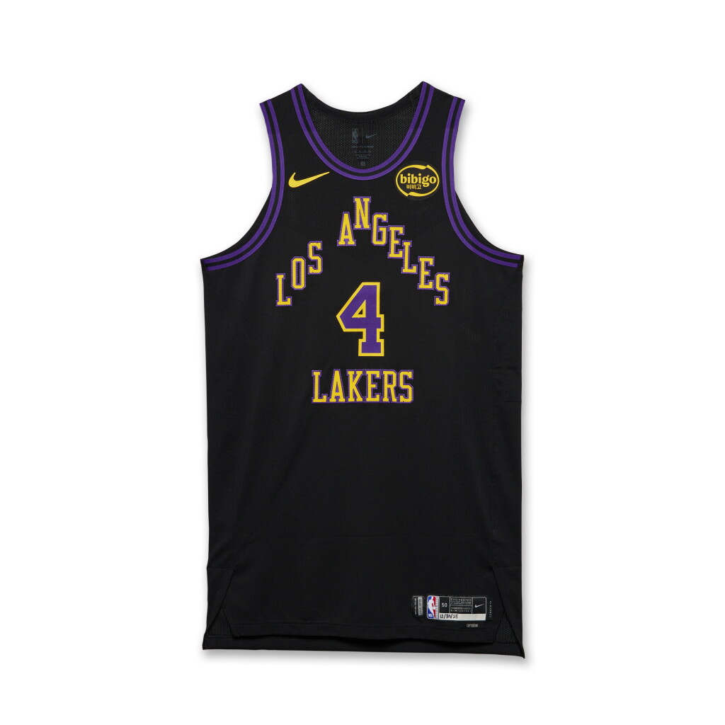 View full screen - View 1 of Lot 57. Dalton Knecht Los Angeles Lakers 2025-2026 Game Worn City Edition Jersey .