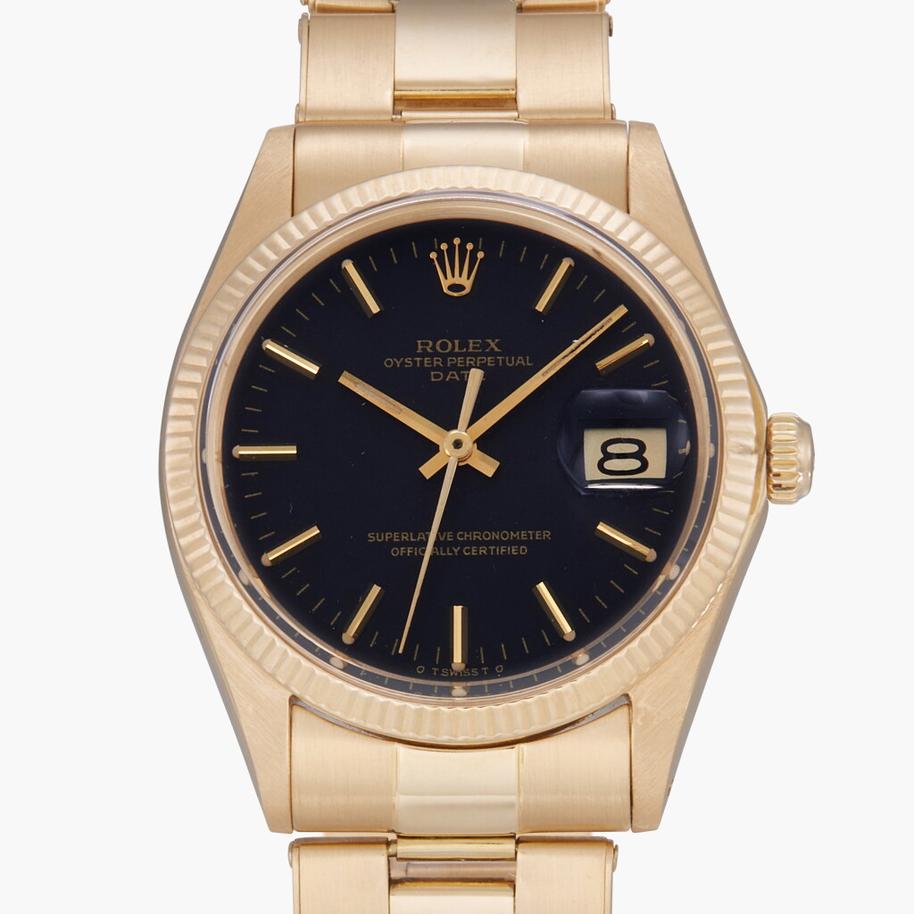 View full screen - View 1 of Lot 253. Datejust, Reference 1503 | A yellow gold wristwatch with date and bracelet | Circa 1971.