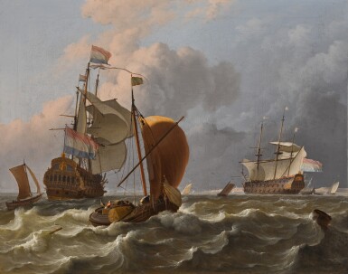 View full screen - View 1 of Lot 13. The Koning Willem III and other ships in the sea-roads off Texel.