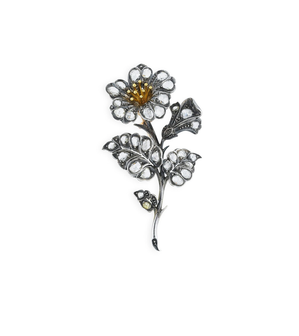 View full screen - View 1 of Lot 1. BROCHE TREMBLEUSE DIAMANTS | DIAMOND BROOCH, 'EN TREMBLANT' .