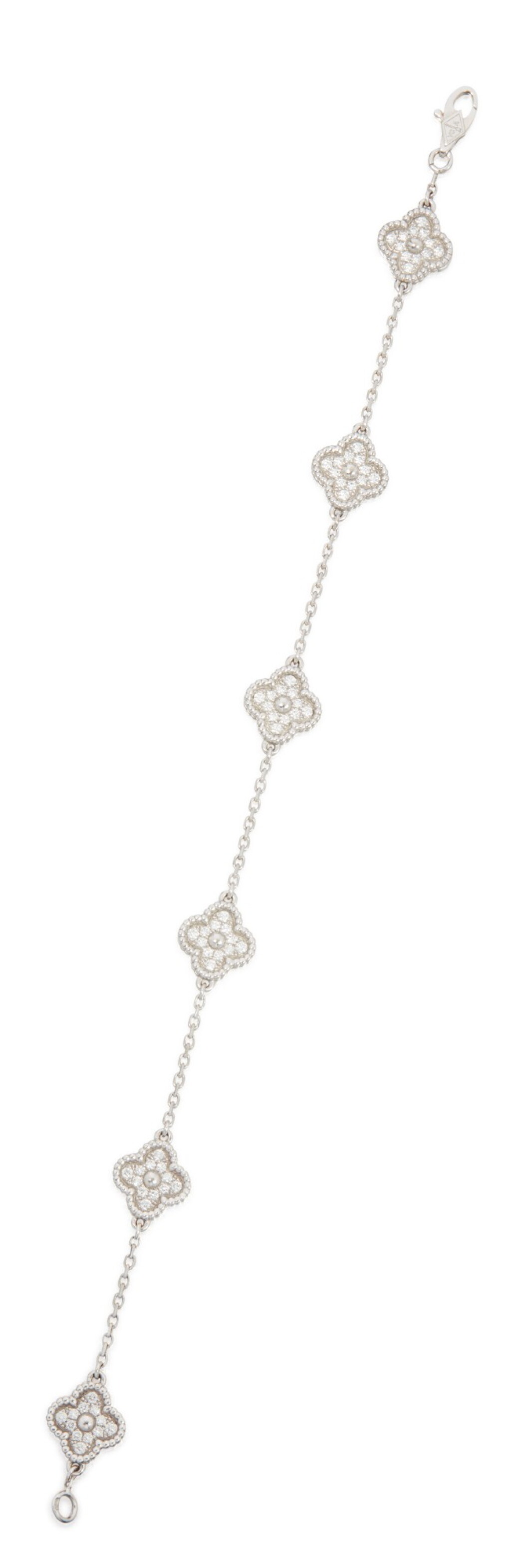 View full screen - View 1 of Lot 31. DIAMOND 'SWEET ALHAMBRA' BRACELET, VAN CLEEF & ARPELS.