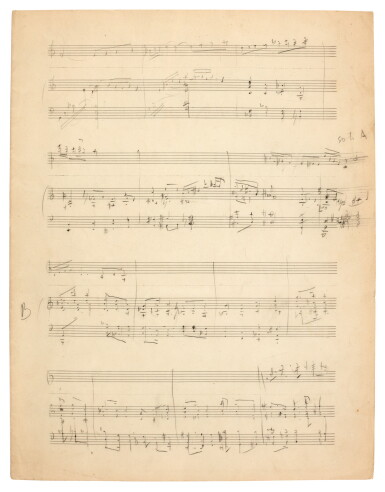 View full screen - View 1 of Lot 35. F. Delius. Autograph sketch for the first movement of the Violin Sonata no.3, c.1918.