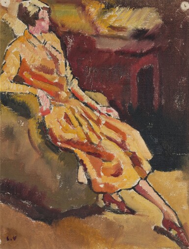 View full screen - View 1 of Lot 431. Jeune femme au fauteuil.