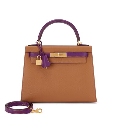 View full screen - View 1 of Lot 717. Gold and Anemone Epsom HSS Kelly 28 Sellier Brushed Gold Hardware, 2021.