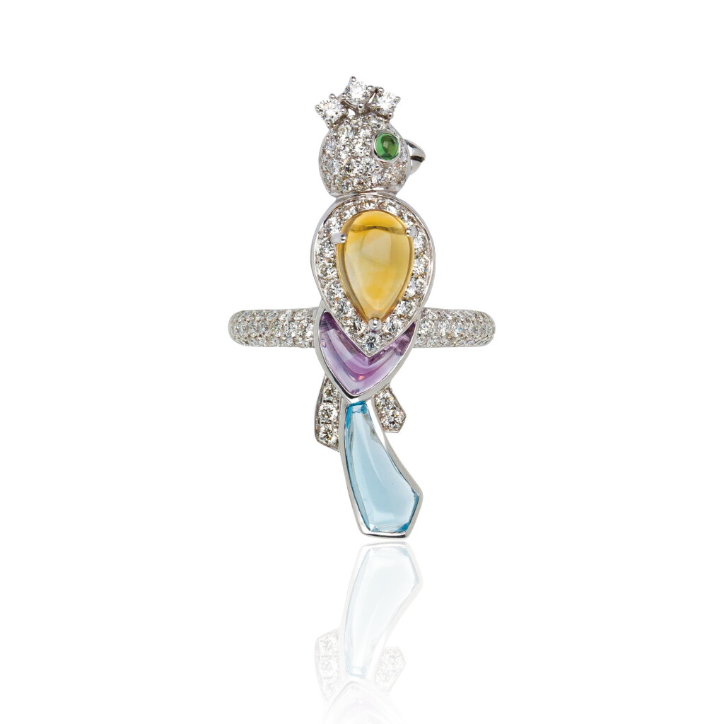 View full screen - View 1 of Lot 13. GEM SET AND DIAMOND RING, MICHELE DELLA VALLE.