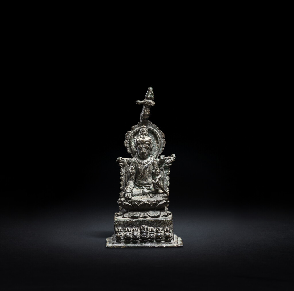 View full screen - View 1 of Lot 1. A bronze figure of Manjushri, Java, 10th century.