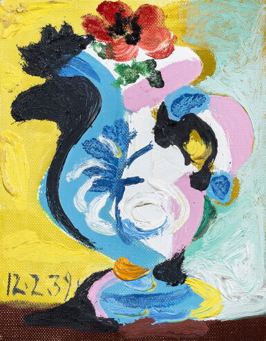 View full screen - View 1 of Lot 14. Vase de fleurs au coquelicot.