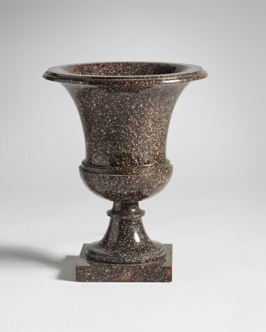 View full screen - View 1 of Lot 387. A Swedish Neoclassical Blyberg Porphyry Campana Vase, Älvdalen, First Half 19th Century.