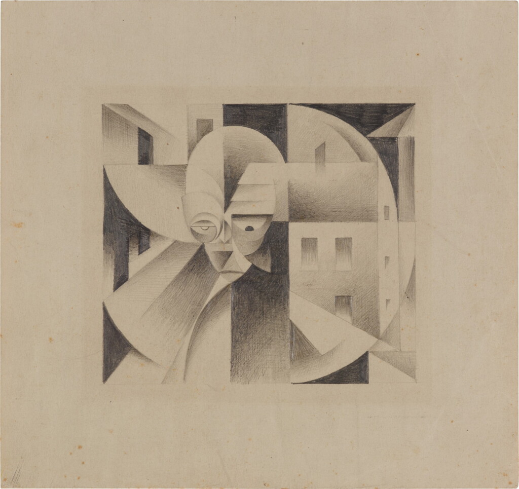View full screen - View 1 of Lot 45. Der Seher / Kopf zwischen Häusern (The Seer / Head between houses) .