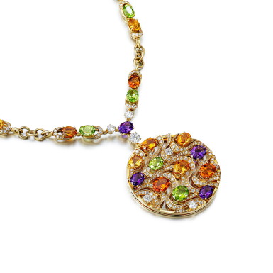 View full screen - View 1 of Lot 658. Gem-Set and Diamond Necklace | 寶格麗 | 寶石 配 鑽石 項鏈.