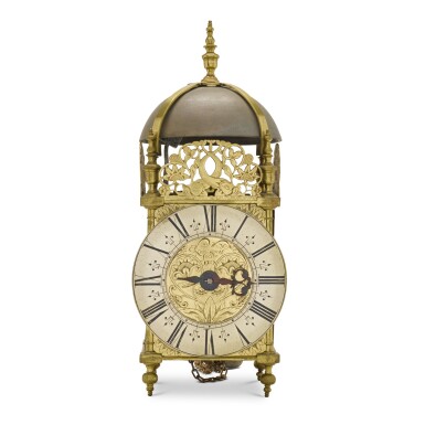 View full screen - View 1 of Lot 12. A Queen Anne brass lantern clock, William Wood, Nailsworth, dated 1707.