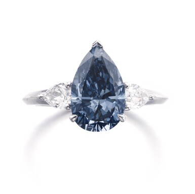 View full screen - View 1 of Lot 157. Graff | Fine fancy deep blue diamond ring | 格拉夫 | 深彩藍色鑽石戒指.