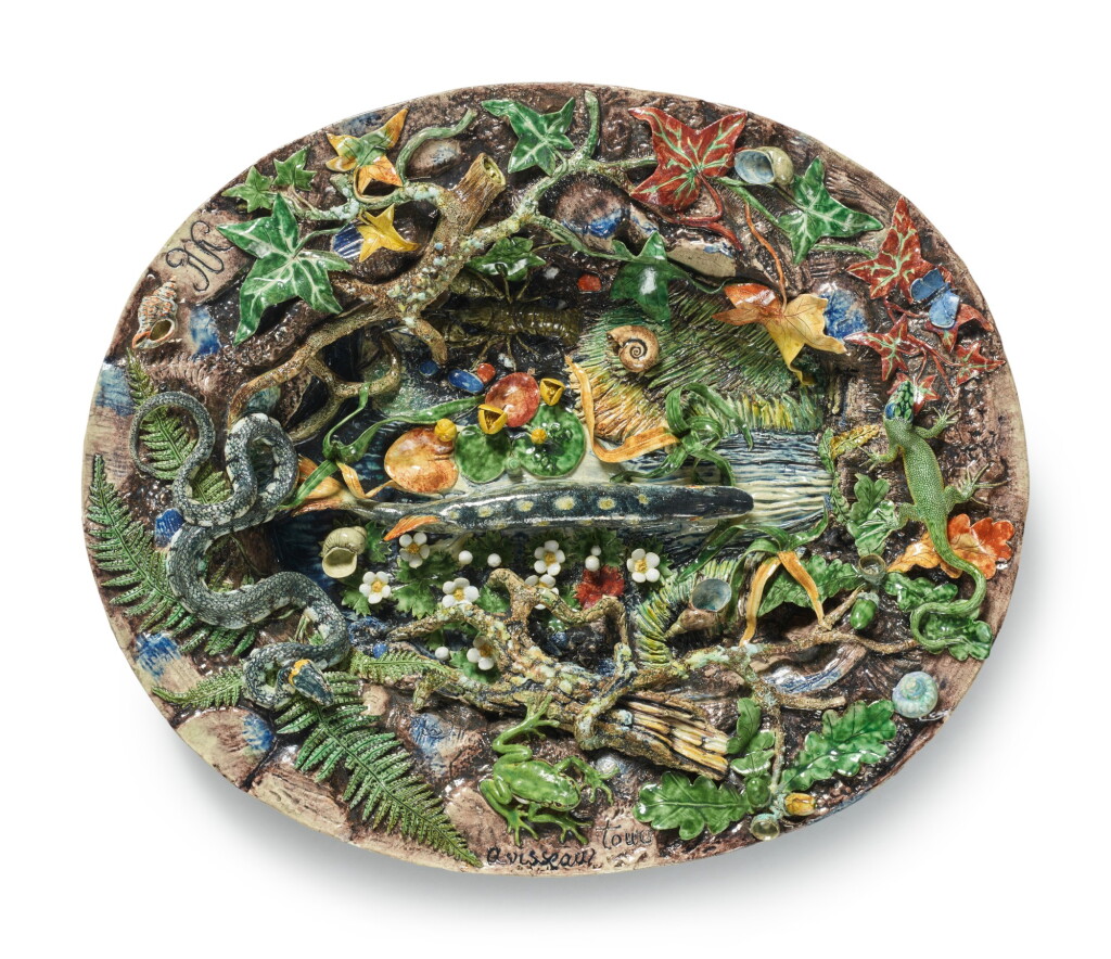 View full screen - View 1 of Lot 320. A French Pottery Palissy-Style Trompe L’oeil Oval Platter by Charles-Jean Avisseau, Circa 1850-55.