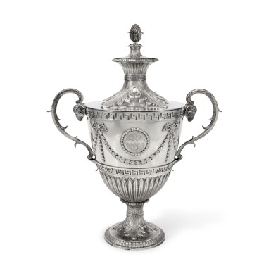 View full screen - View 1 of Lot 58. A Large George III Silver Two-Handed Cup and Cover, Maker's Mark I.C possibly for John Carter, London, 1776.