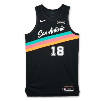 View full screen - View 1 of Lot 16. Bismack Biyombo San Antonio Spurs 2026 NBA Playoffs Western Conference Round 1 Game Issued City Edition Jersey | Game 1 .