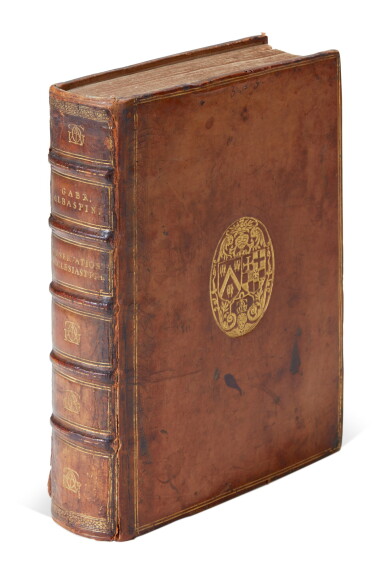 View full screen - View 1 of Lot 88. Albaspini, De veteribus ecclesiae ritibus, Paris, 1623, contemporary calf with the arms of de Thou.
