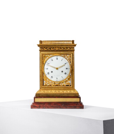 View full screen - View 1 of Lot 28. A Louis XVI gilt-bronze “Pendule cage”, Paris, circa 1785, the dial signed Louis Berthoud and signed Joseph Coteau.