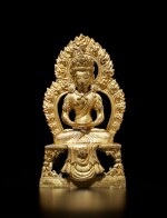 A gilt-bronze figure of Amitayus, Mark and period of Qianlong, dated xinsi year, corresponding to 1761