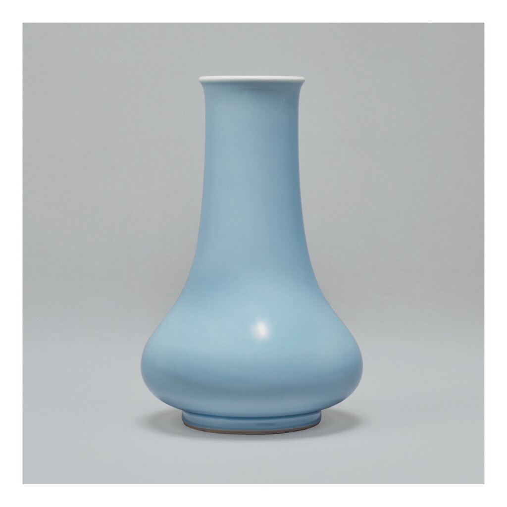 View full screen - View 1 of Lot 105. A CLAIR-DE-LUNE-GLAZED HU-FORM VASE, KANGXI MARK AND PERIOD.