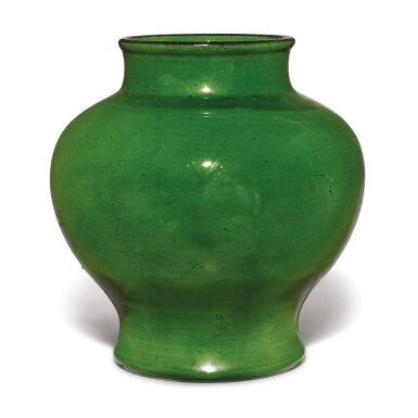 View full screen - View 1 of Lot 779. A GREEN-GLAZED JAR (GUAN), QING DYNASTY, 17TH CENTURY .