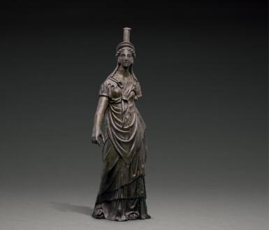 View full screen - View 1 of Lot 207. A ROMAN BRONZE FIGURE OF ISIS-FORTUNA, CIRCA 1ST CENTURY A.D..