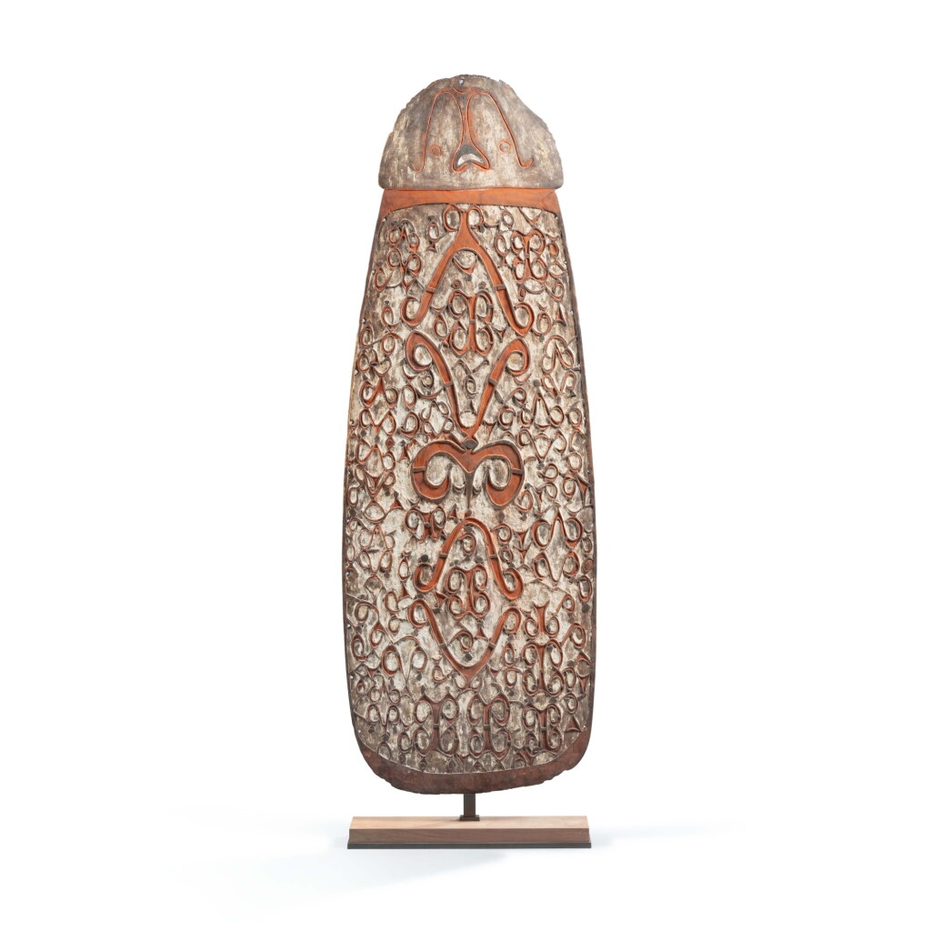 View full screen - View 1 of Lot 132. Asmat Shield, Irian Jaya, Indonesia | Bouclier, Asmat, Irian Jaya, Indonésie.