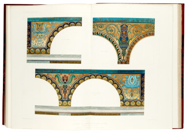 View full screen - View 1 of Lot 119. Charles-Jean-Melchior, comte de Vogüé | Le temple de Jerusalem, Paris, 1864, half red calf.