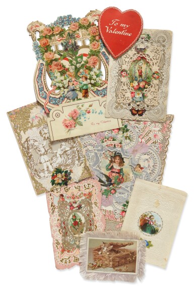 View full screen - View 1 of Lot 108. An extensive collection of Victorian Valentines and greeting cards.