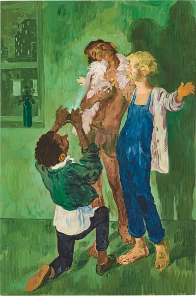 View full screen - View 1 of Lot 1101. Salman Toor 薩爾曼 · 圖爾 | Three Boys 三個男孩.