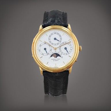 View full screen - View 1 of Lot 437. Reference 5548BA Montre bracelet en or jaune avec quantième perpétuel et phases de lune | Yellow gold wristwatch with perpetual calendar and moon phases Vers 1983 | Circa 1983.