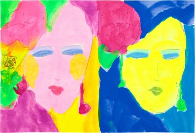 View full screen - View 1 of Lot 2096. Walasse Ting (Ding Xiongquan) | Two Ladies 兩位女士.